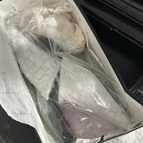 NEVER WORN John Richmond Woven Leather Pointed Toe Mules - Picture 12 of 15